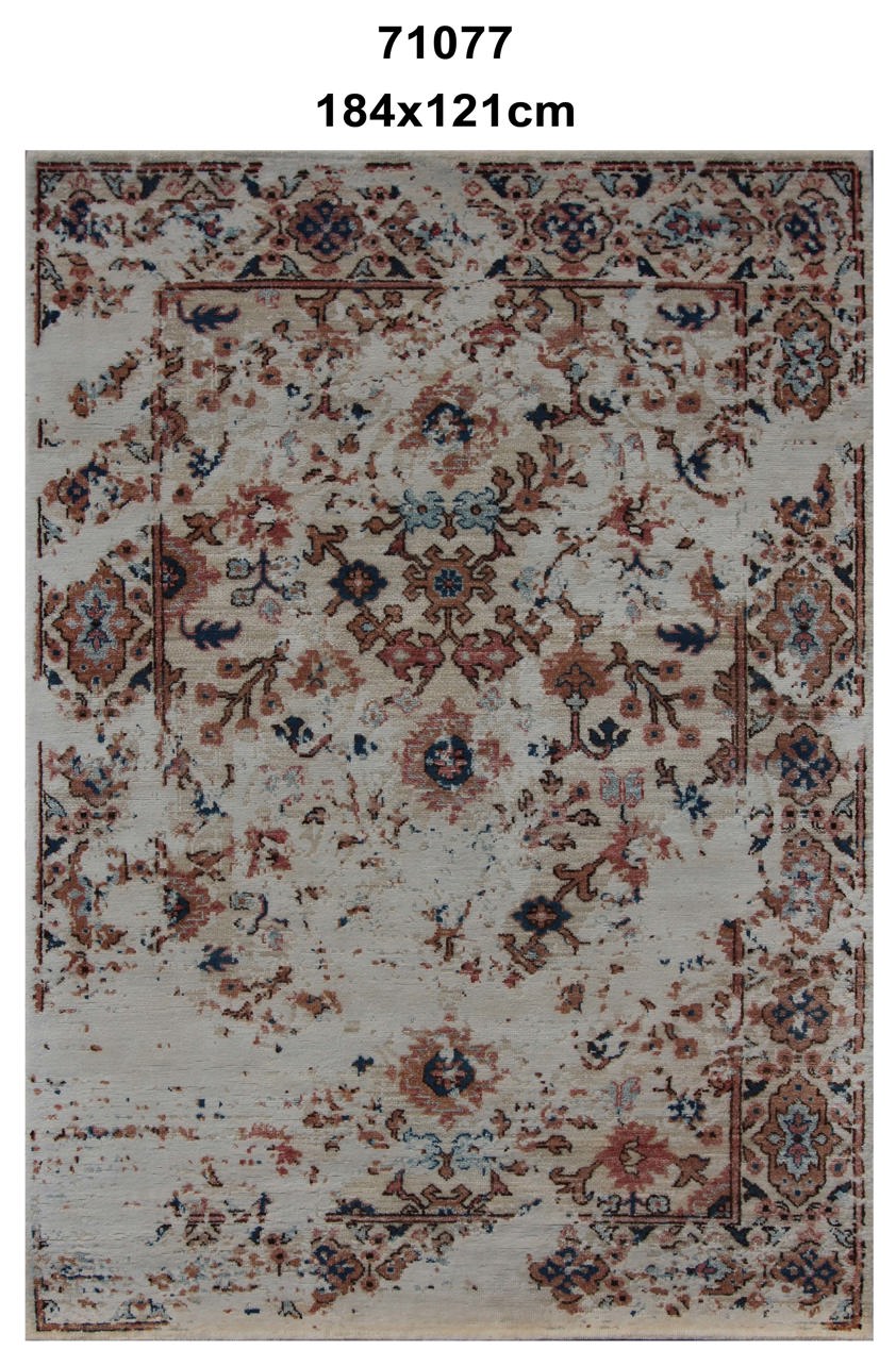 Contemporary Part Silk Transitional Afghan Rug