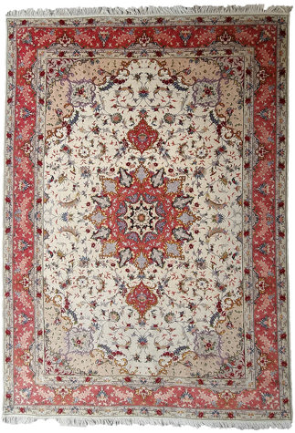 Part Silk Persian Tabriz Rug