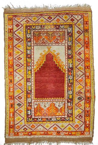 Antique Turkish Ottoman Prayer Rug