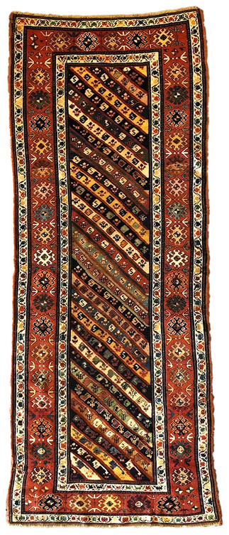 Antique Caucasian Genje Runner