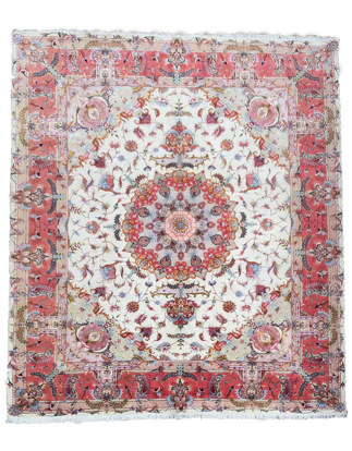 Part Silk Persian Tabriz Rug