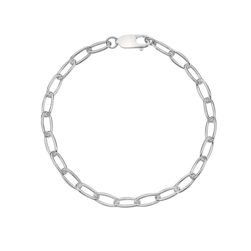 Silver Small Long Link Necklace
