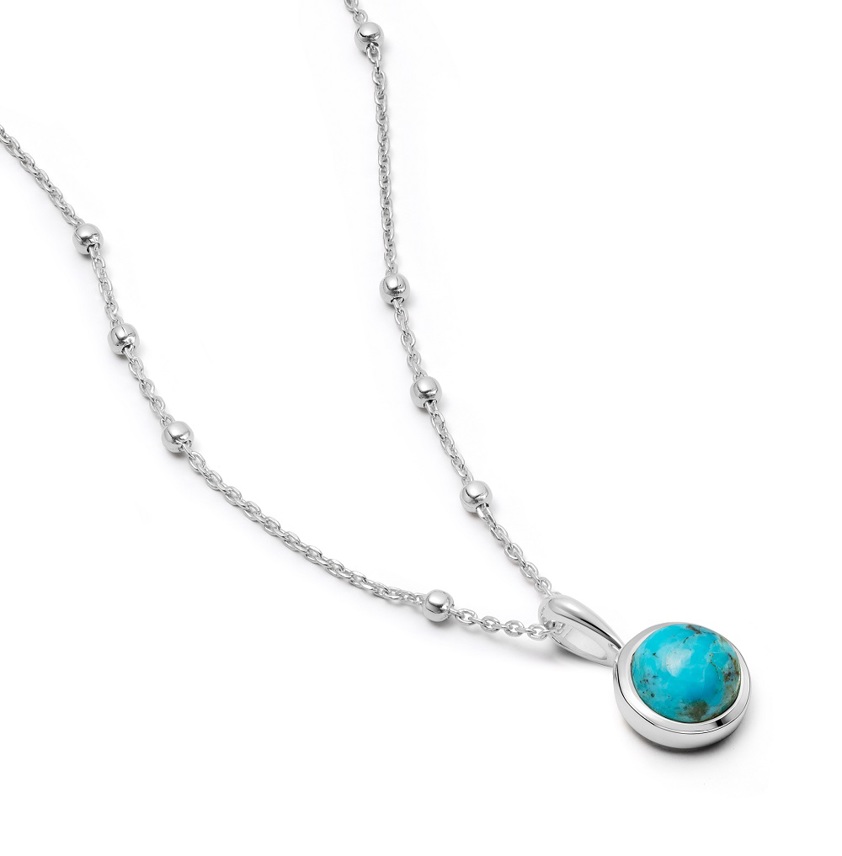 Sterling Silver Turquoise Healing Stone Necklace