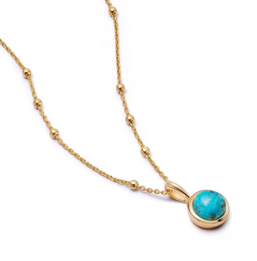 Yellow Gold Vermeil HN2010 Turquoise Healing Necklace