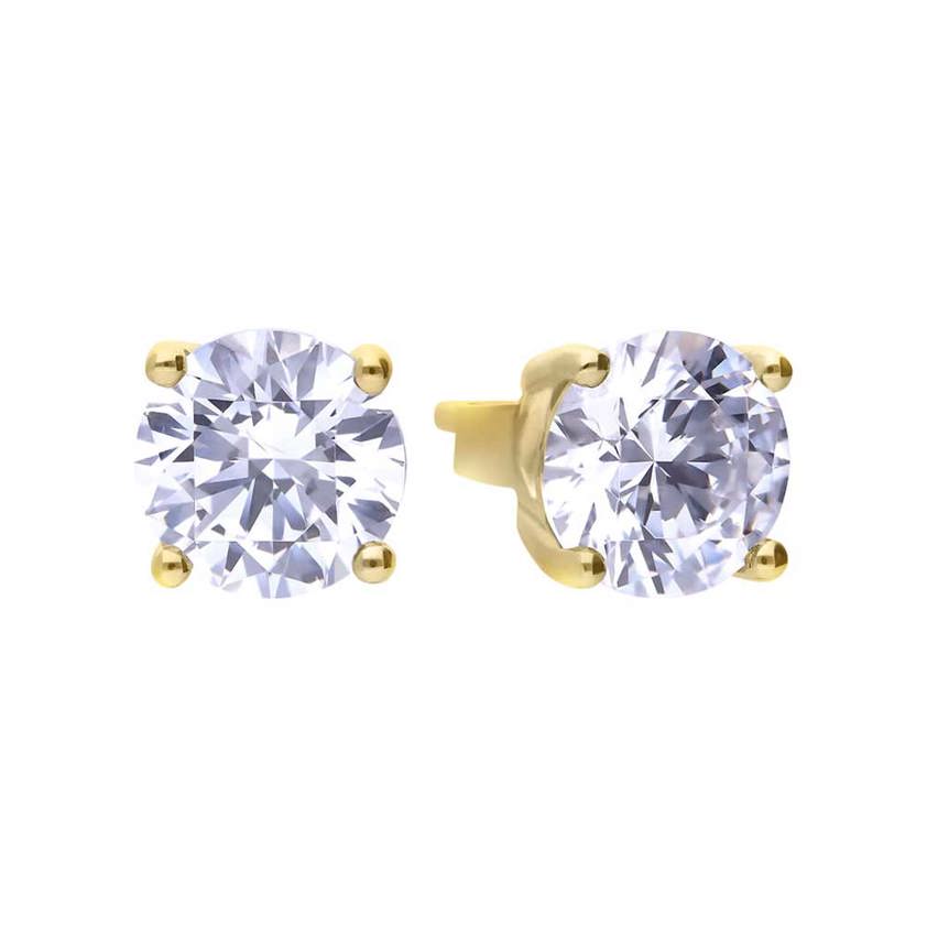 Gold Plated 4 Claw Set 2ct Zirconia Studs