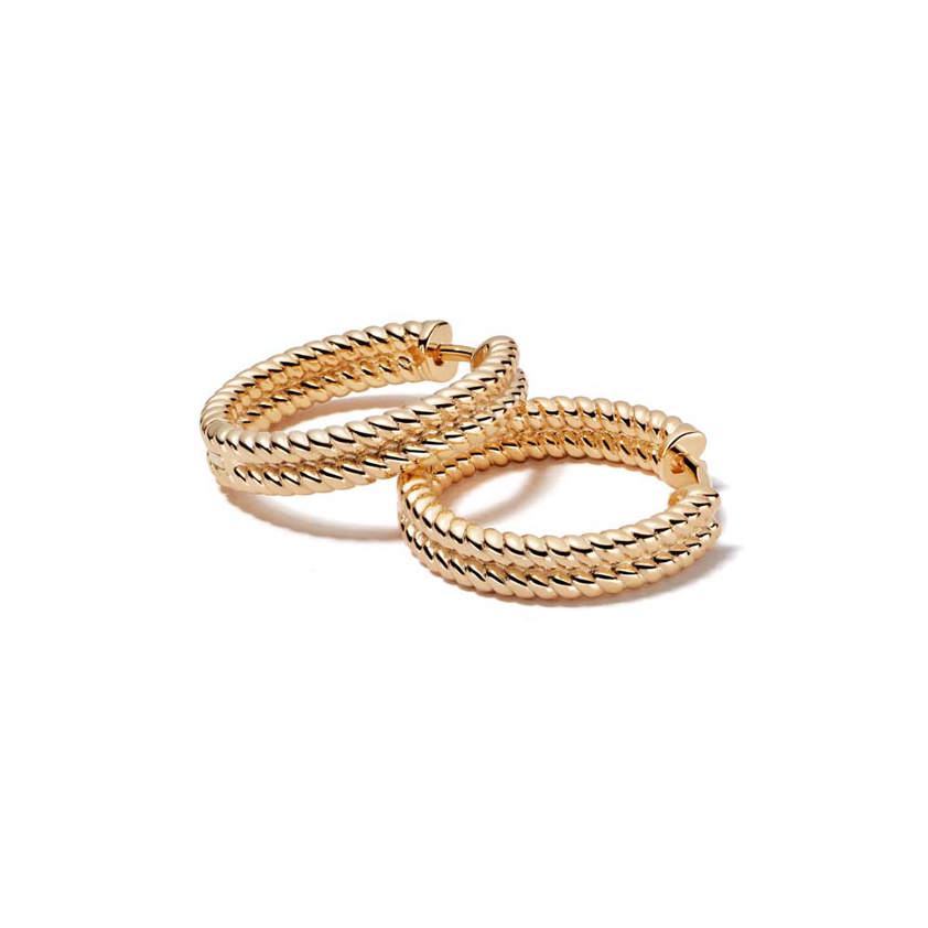 Yellow Gold Vermeil Treasures Double Rope Hoop Earrings