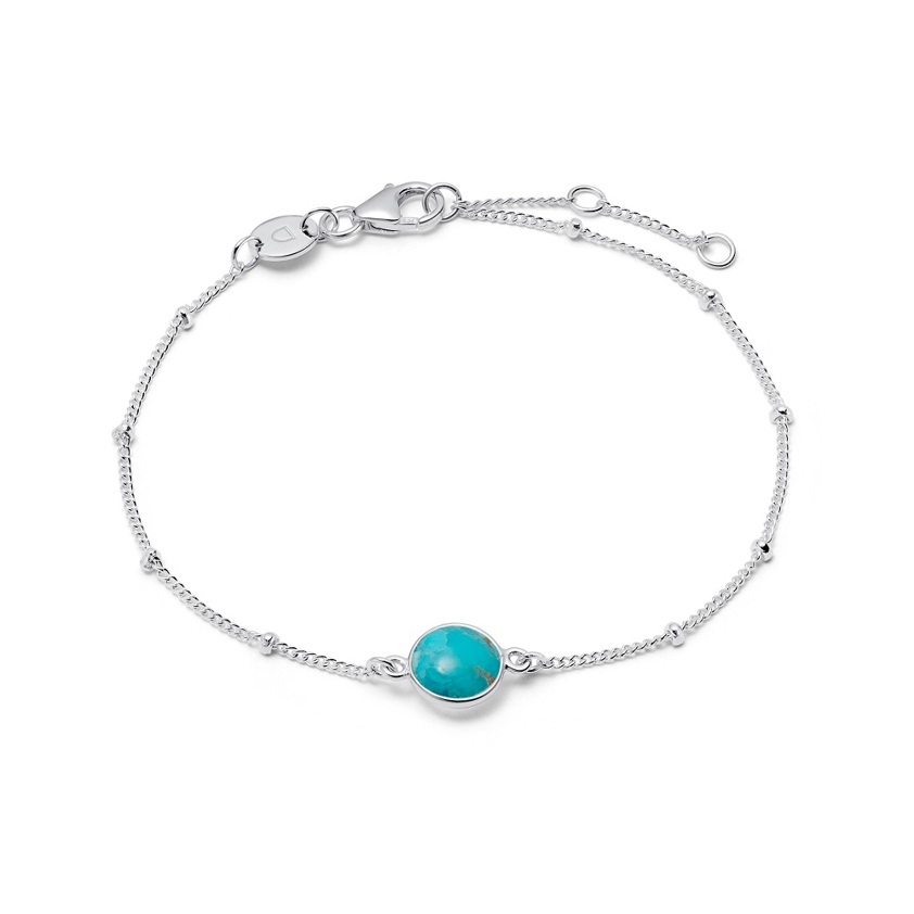 Sterling Silver Turquoise Healing Stone Bobble Bracelet