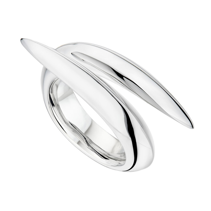 Sterling Silver Sabre Deco Crossover Ring