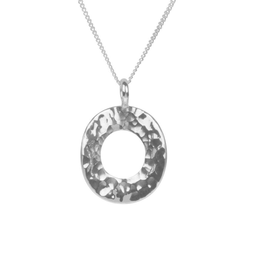 Hammered Curved Circle Necklace