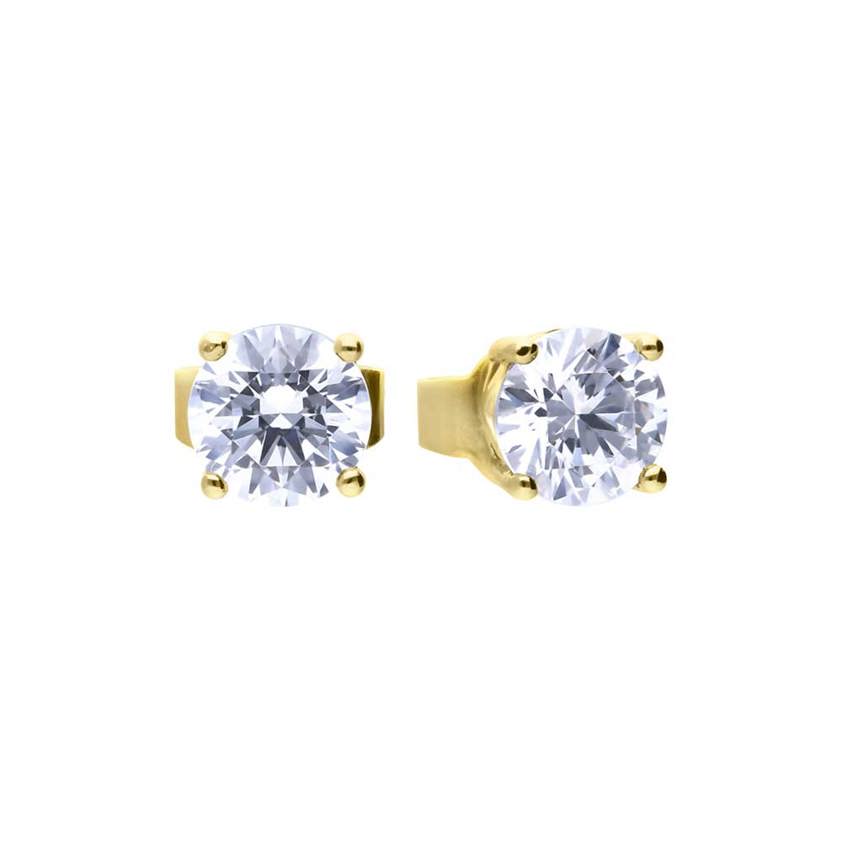 18K Gold Plated 4 Claw Set 0.5ct Zirconia Studs