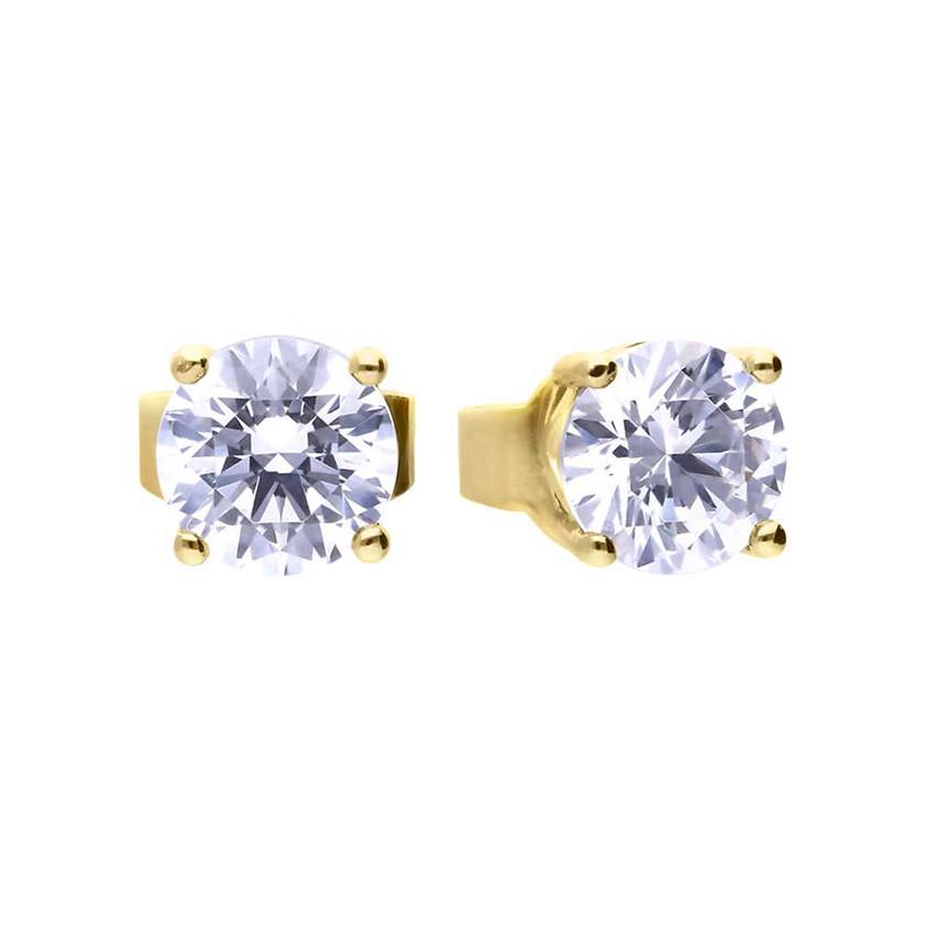 Gold Plated 4 Claw Set 0.5ct Zirconia Studs
