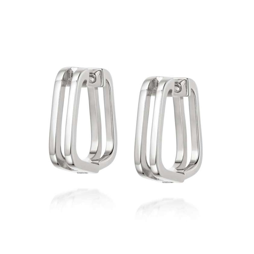 Sterling Silver Rupi Huggie Hoop Earrings