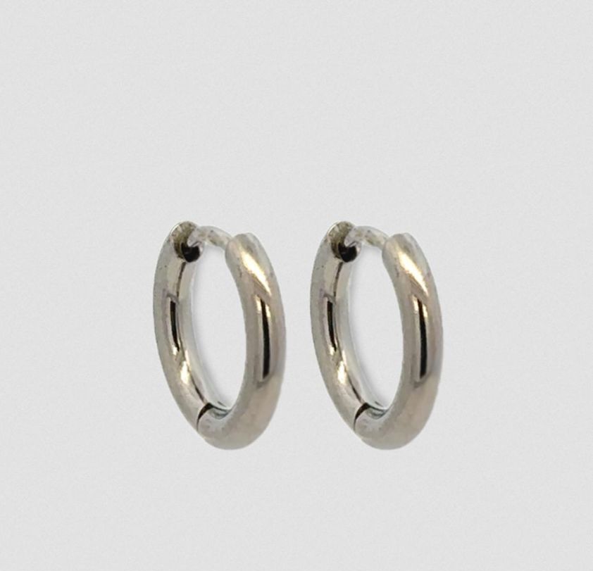 Natural Titanium Small Round Hinge Hoops