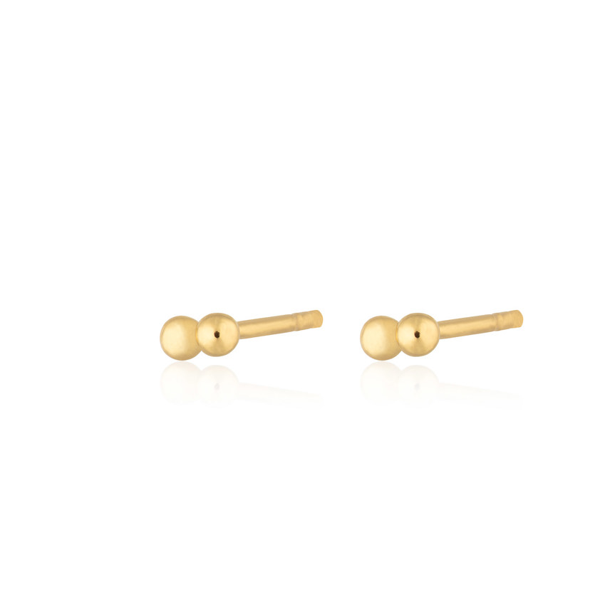 Gold Plated 2Dot Bead Studs