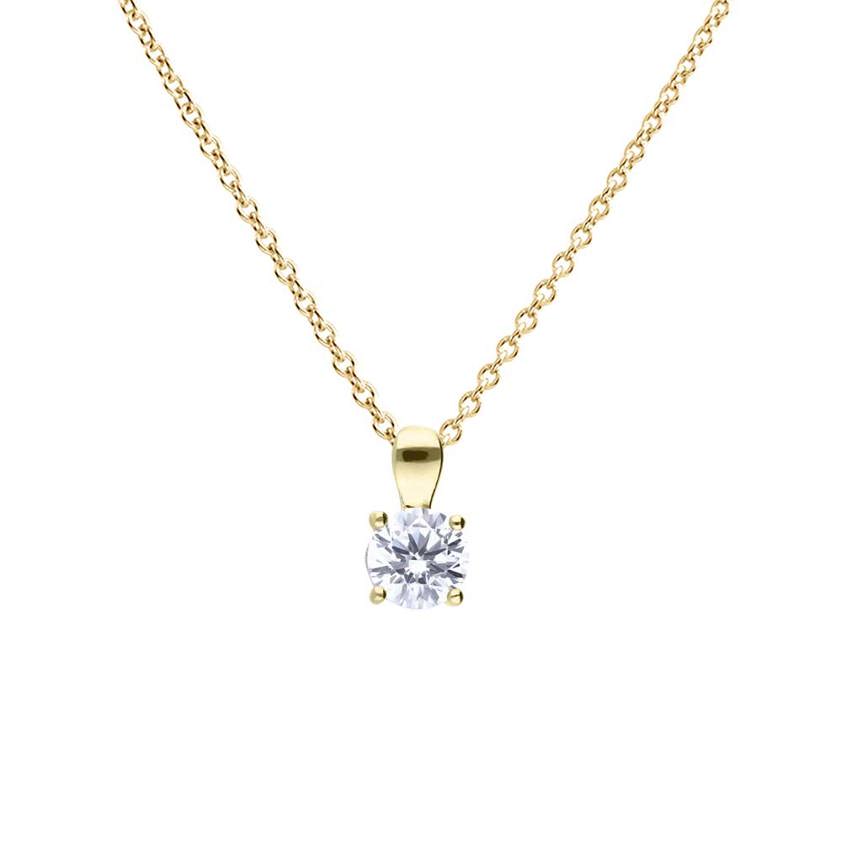 Gold Plated 4 Claw Set 1ct Zirconia Necklace
