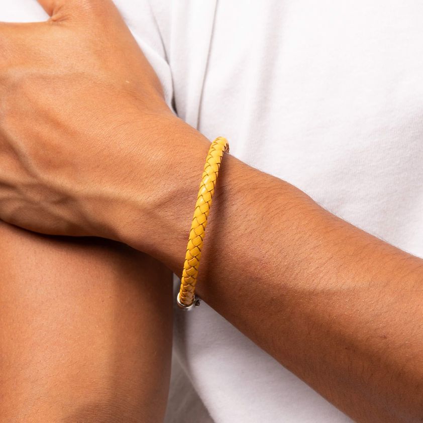 Mustard Yellow Leather Bracelet