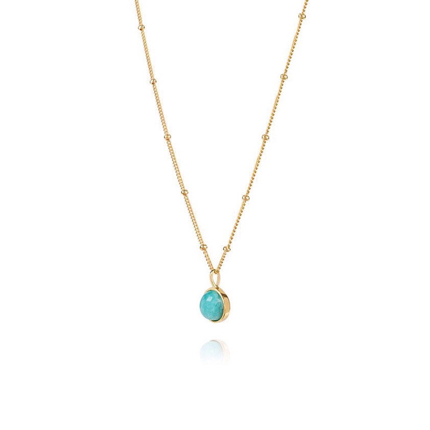 Yellow Gold Vermeil Healing Stone Amazonite Necklace