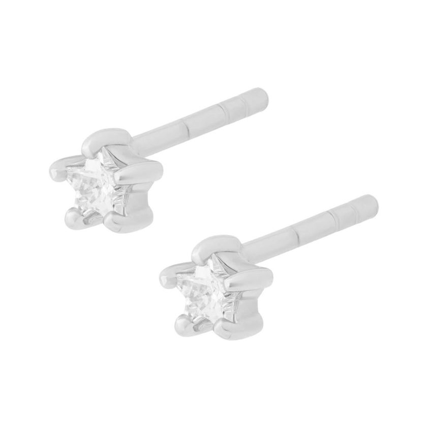 Sterling Silver Crystal Star Studs