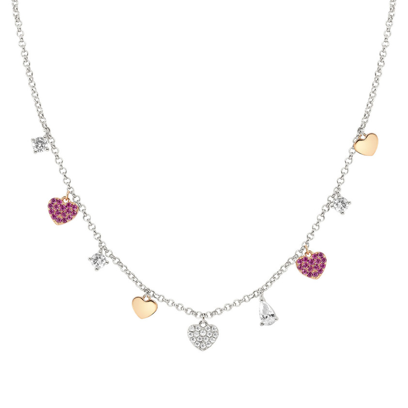 Rose Gold Plated 240703 Hearts Necklace