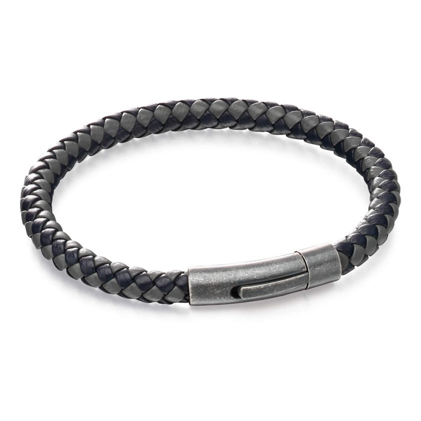 Two Tone Woven Leather Bracelet