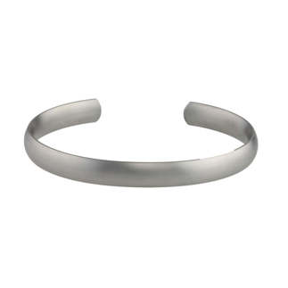 Titanium 8mm wide court shaped torque bangle
