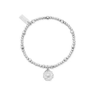 Sterling Silver Cute Sparkle Sunflower Bracelet