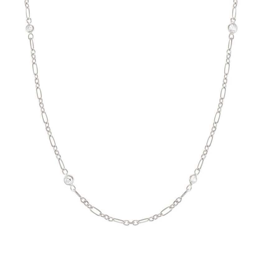 146686 36 Silver Elongated Necklace