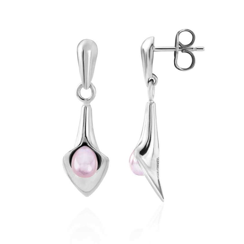 Pink Small Lily Short Drop Earrings