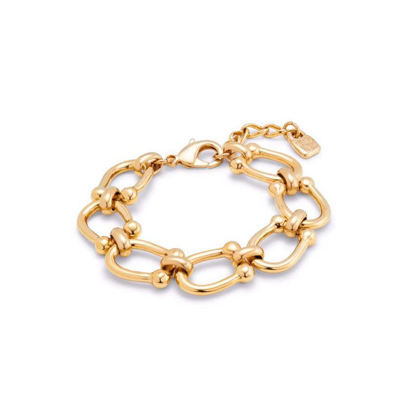 Yellow Gold Plated PUL2421 Oval Link Bracelet