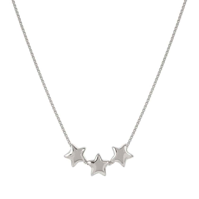 Sterling Silver 241305 ARMONICA Triple Star Necklace