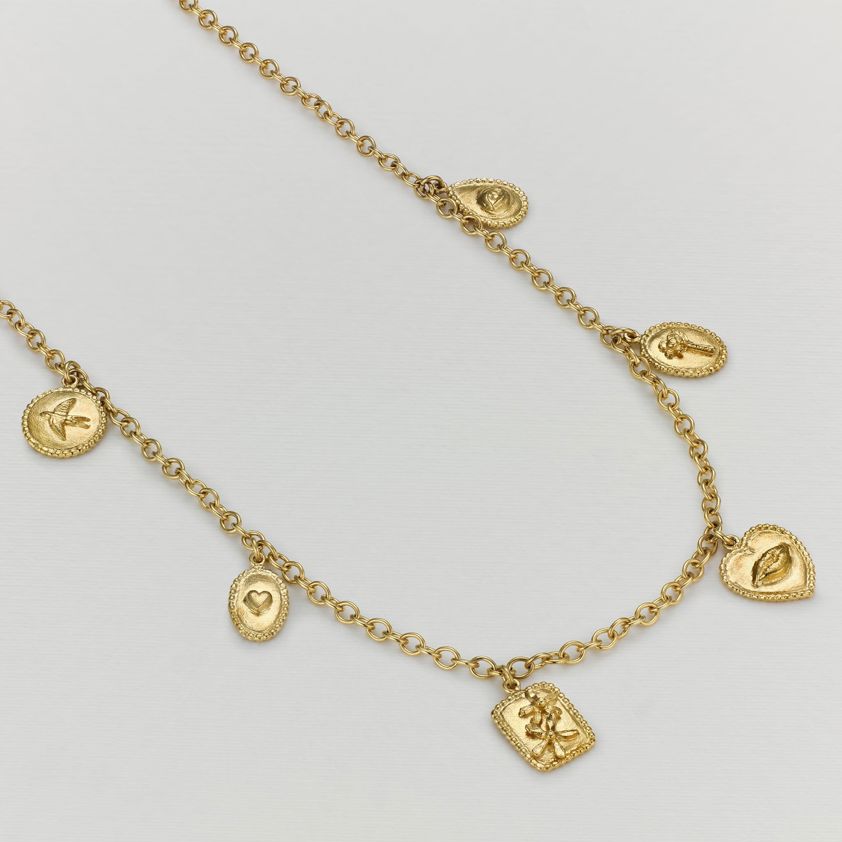 Yellow Gold Plated Gratitude for Nature Small Charm Necklace