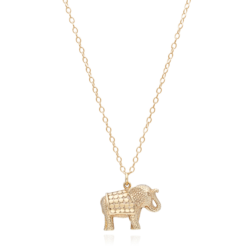 0001N-GLD Elephant Necklace