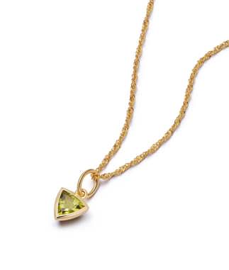 18ct Gold Plated August Peridot Birthstone Necklace