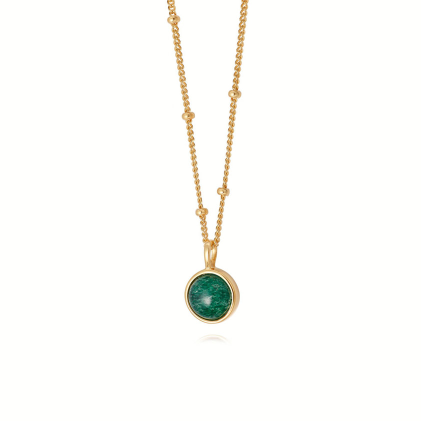 Yellow Gold Vermeil Healing Stone Aventurine Necklace