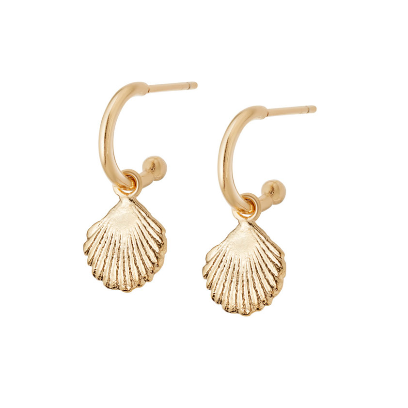 Yellow Gold Vermeil Shell Drop Earrings