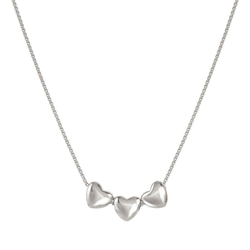 Sterling Silver 241305 ARMONICA Triple Heart Necklace