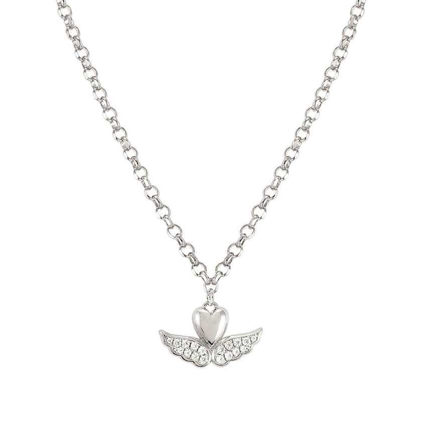 Sterling Silver 148022 68/69 Winged Heart Necklace