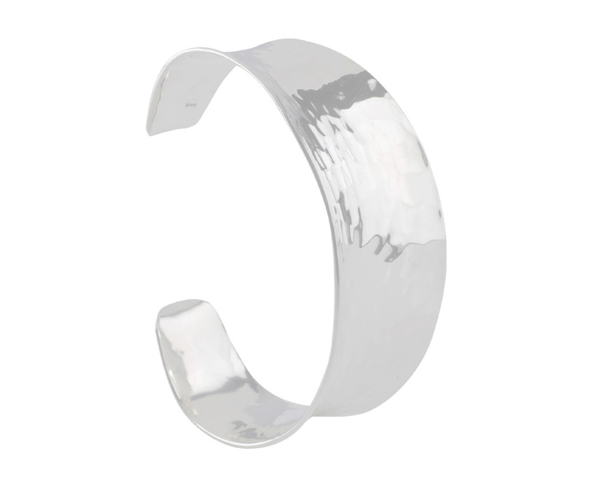 Silver Hammered Torque Bangle