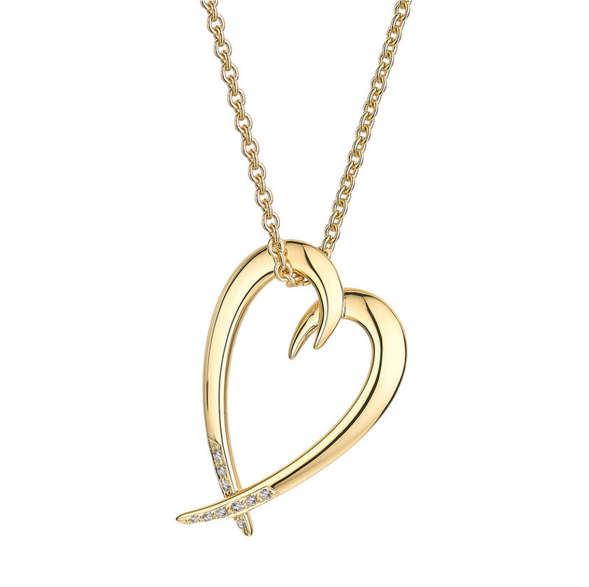 Hook Heart Diamond Pendant
