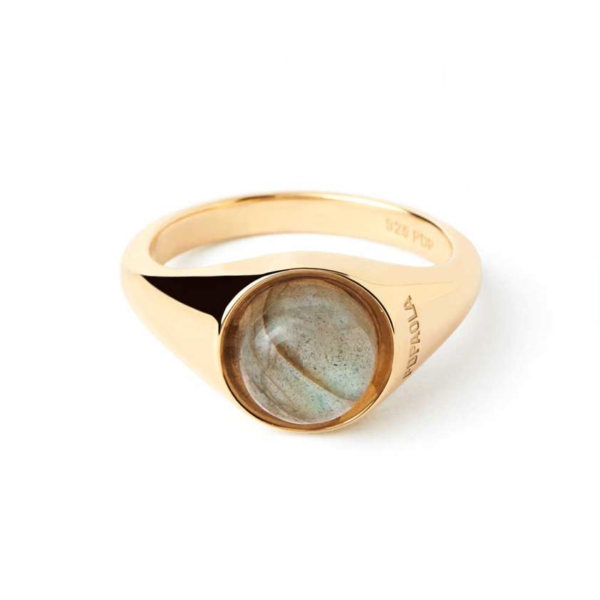 Labradorite Moon Ring