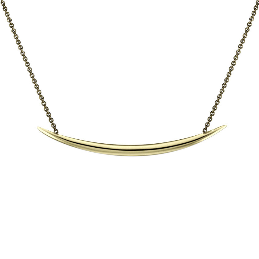 Yellow Gold Vermeil Quill Pendant Necklace