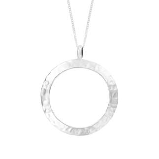 Hammered Circular Disc Necklace