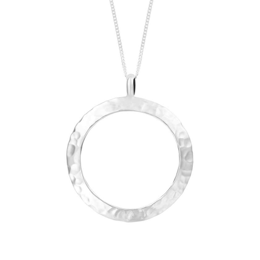 Hammered Circular Disc Necklace