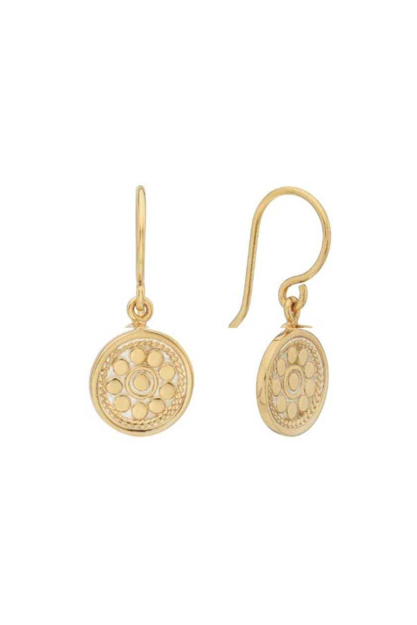E10670GLD Circle Drop Earrings