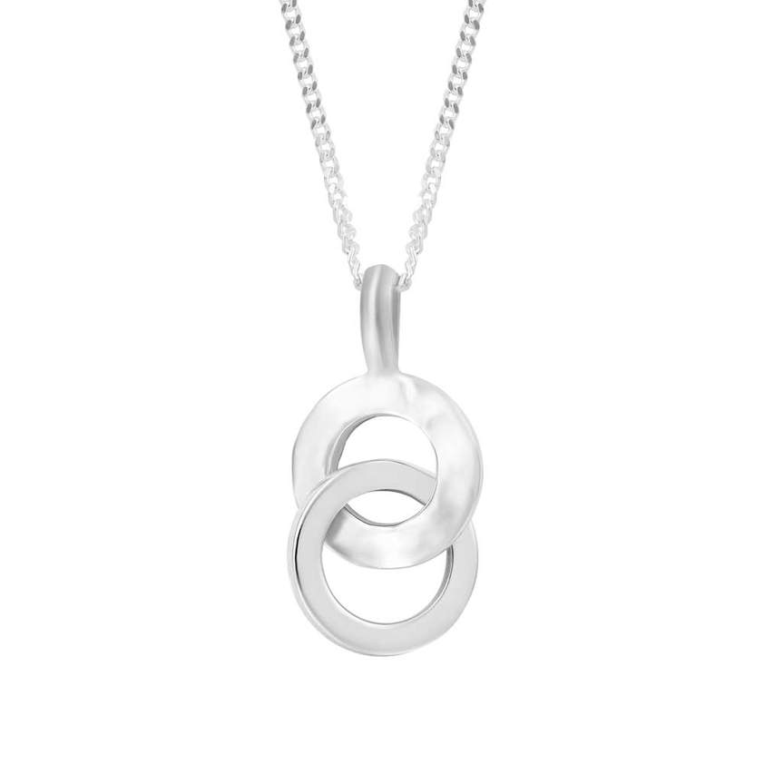 Hammered Interlinked Circular Discs Necklace