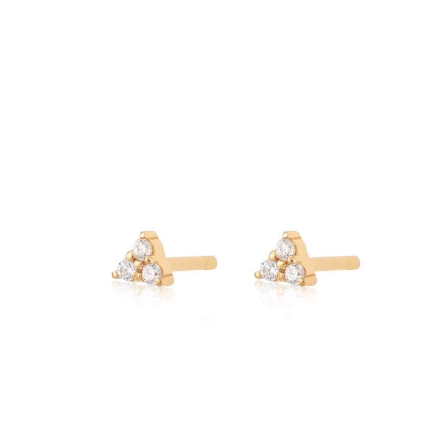 Gold Plated Sparkling Trinity Studs