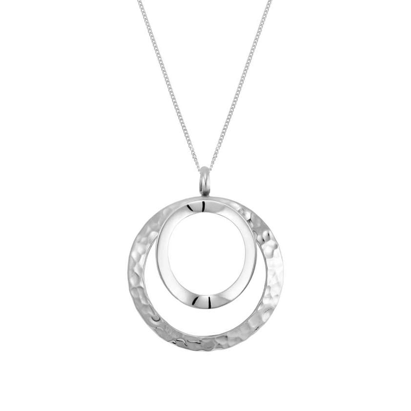 Hammered Circle Shiny Circle Necklace