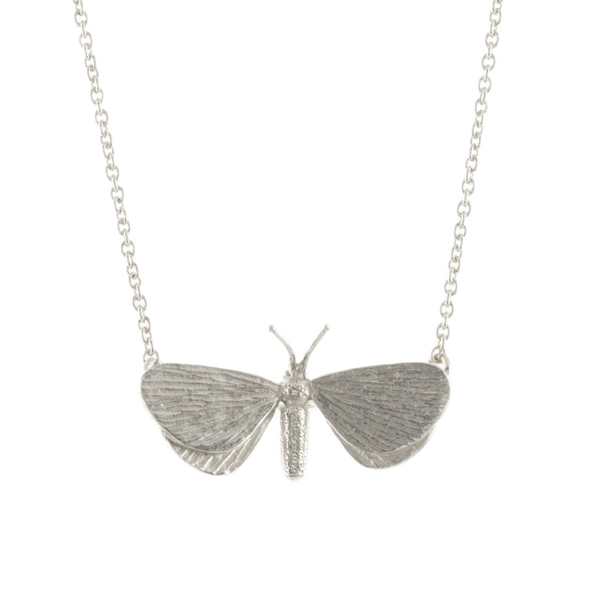 Sterling Silver Drab Moth Necklace