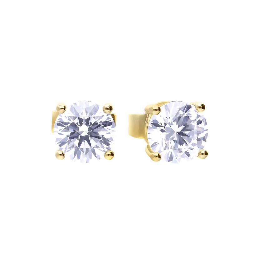 Gold Plated 4 Claw Set 1ct Zirconia Studs