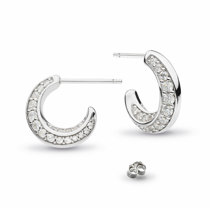 Bevel Cirque CZ Hoop Earrings